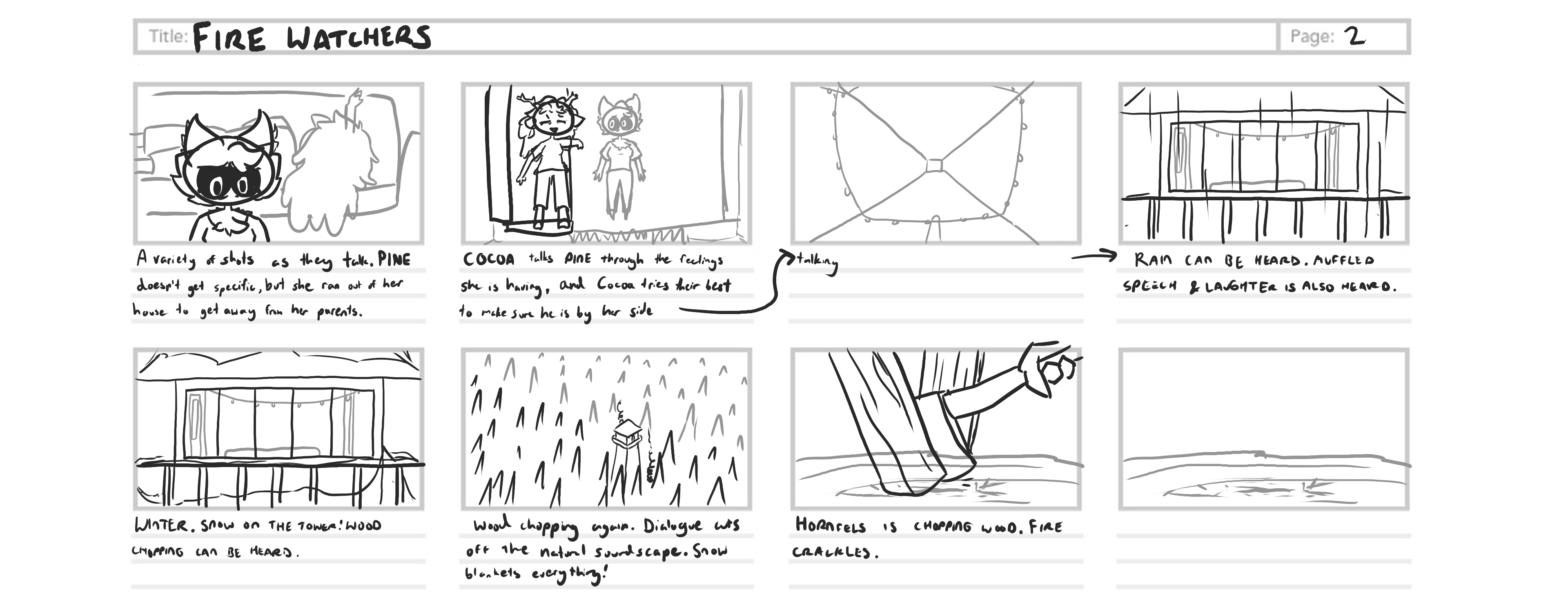 storyboard 1 of FIRE WATCHER short