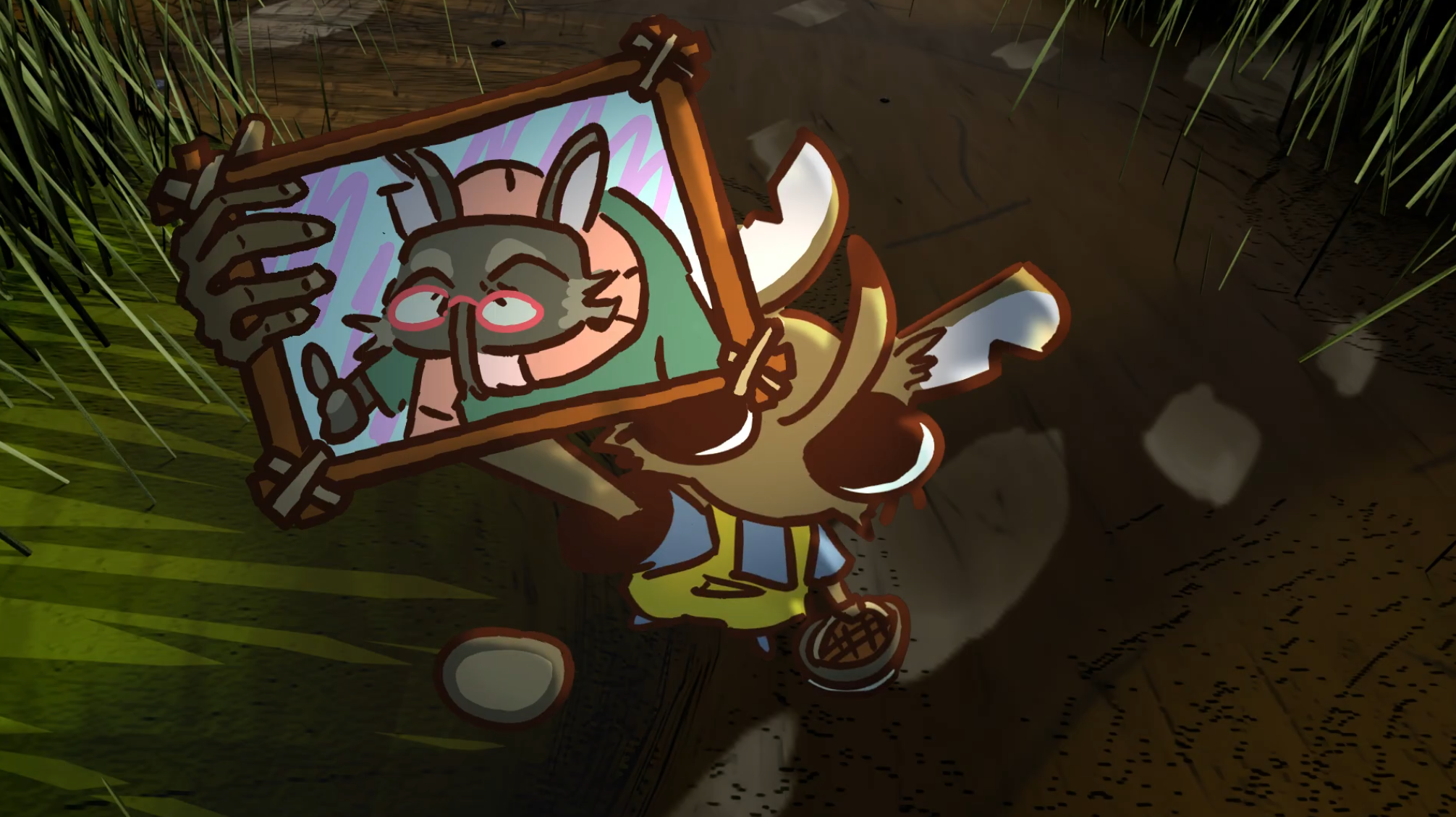 Shrewbert holds up a photo of his Grandshrew to the camera