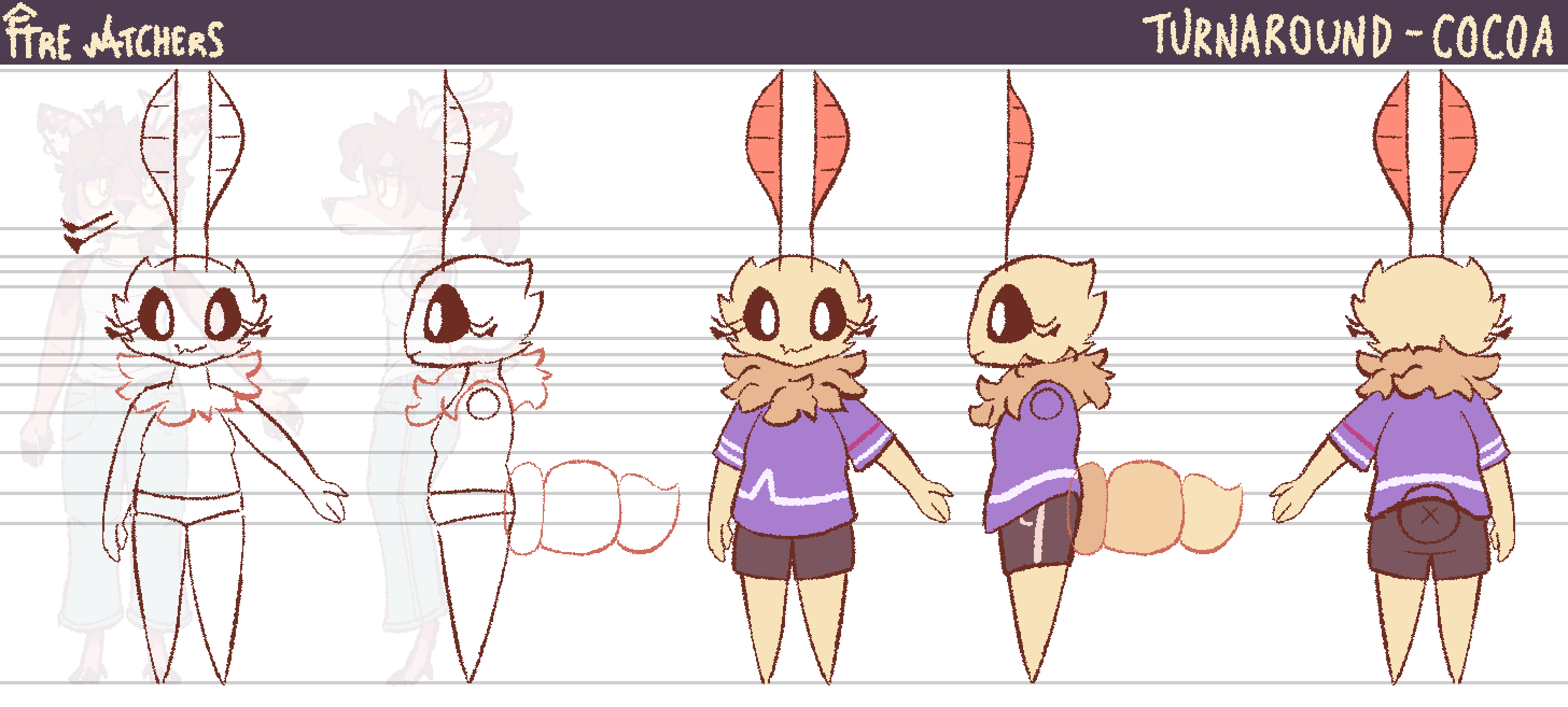 Cocoa's summer turnaround. They wear a T-shirt and shorts.