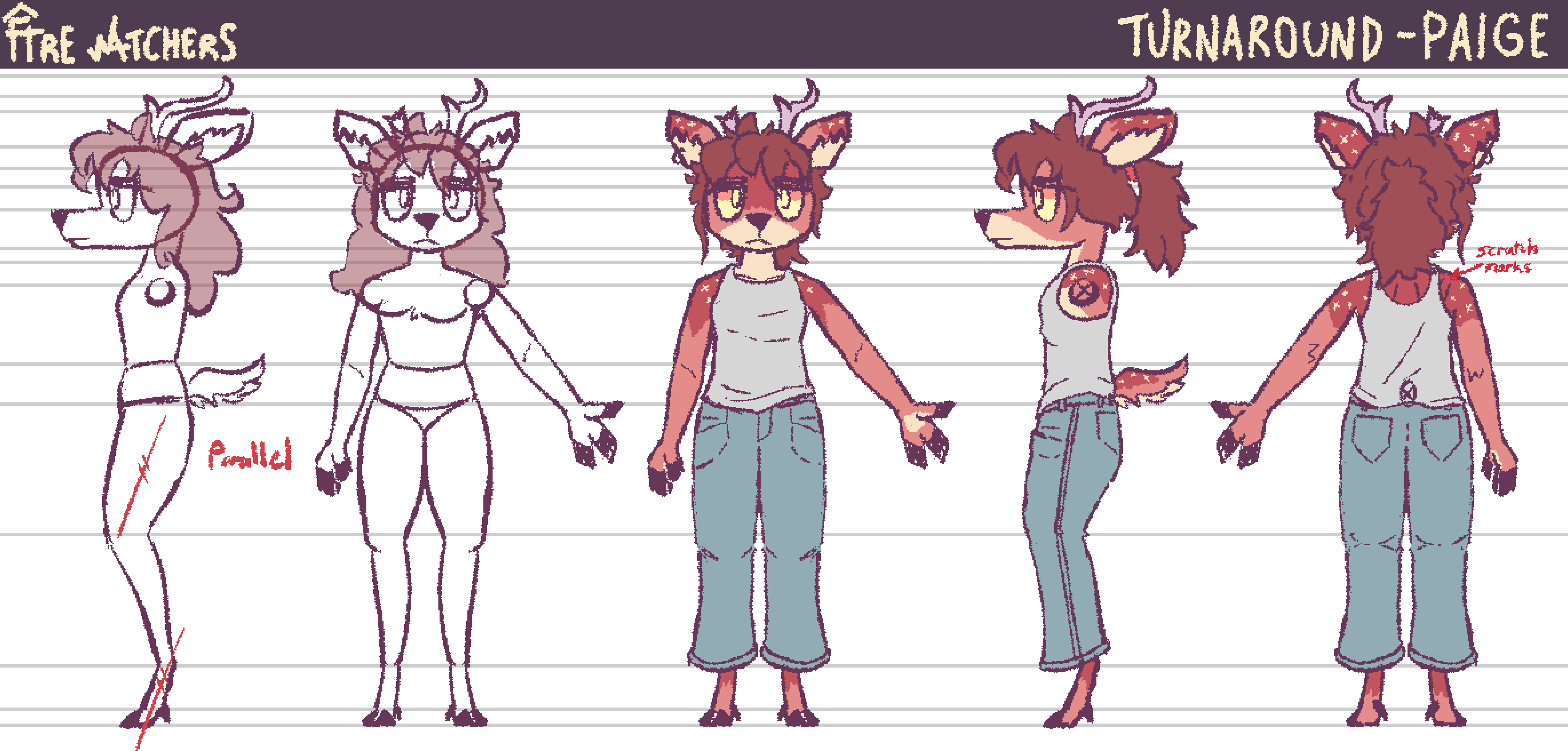Paige's summer turnaround. She wears a tank top and jeans.