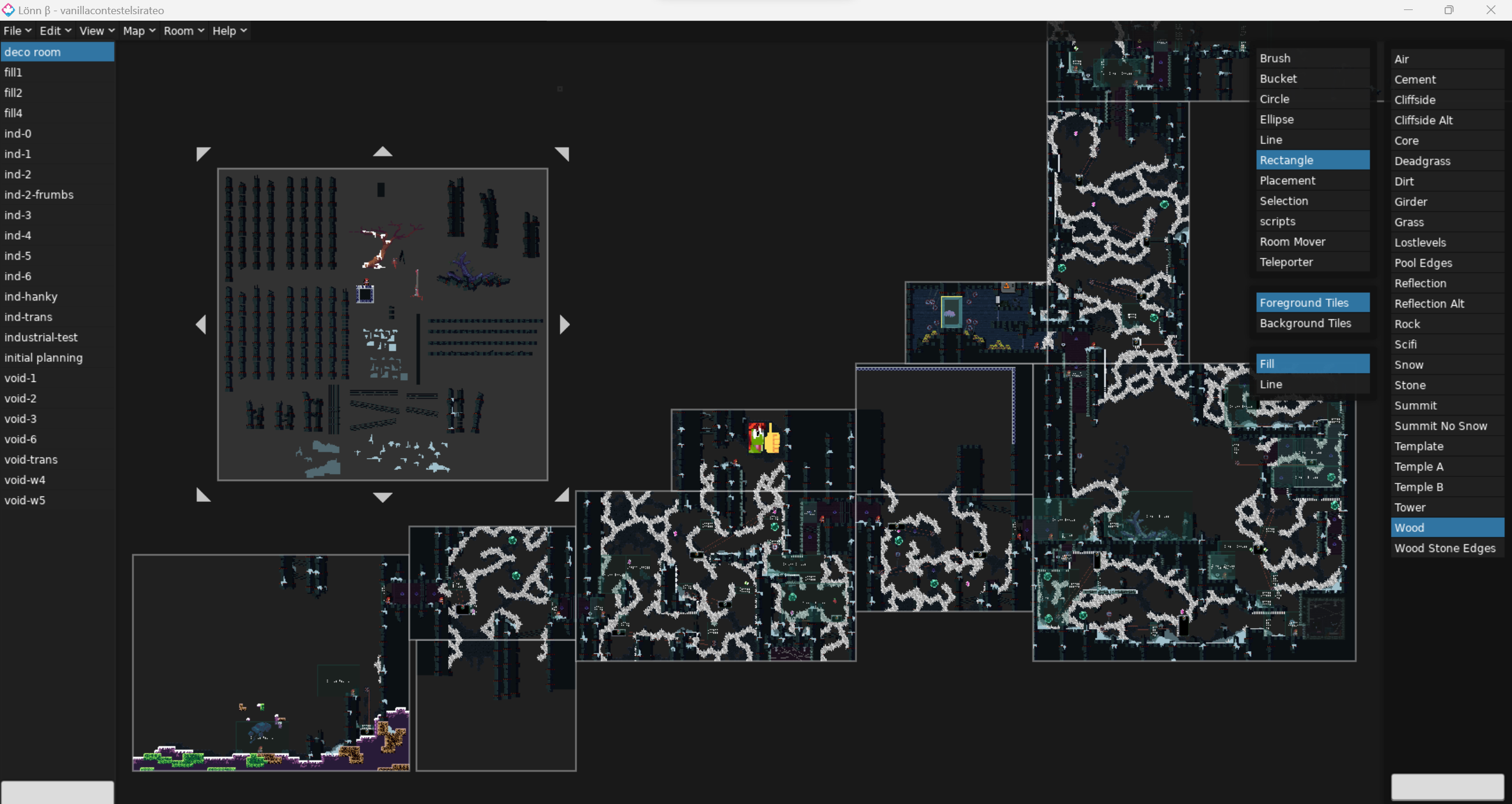 The Loenn editor window for sira's map named Dichautomata