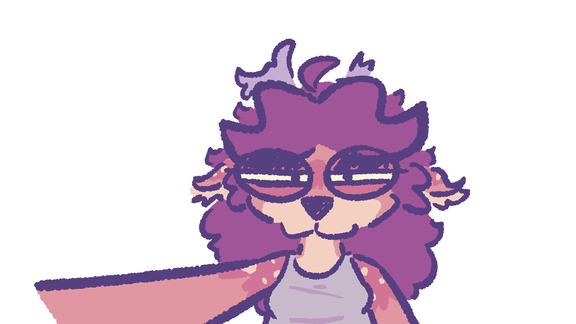 pine with her arm outstretched